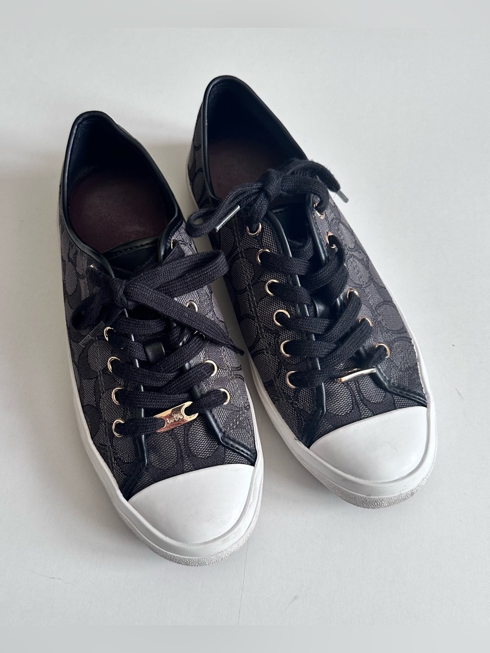 COACH Empire Black Monogram Sneakers Size 9B